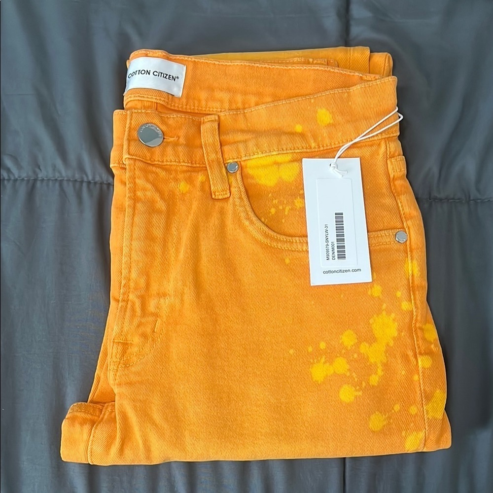 Cotton Citizen Orange Splash Slim Fit Jean Size 31